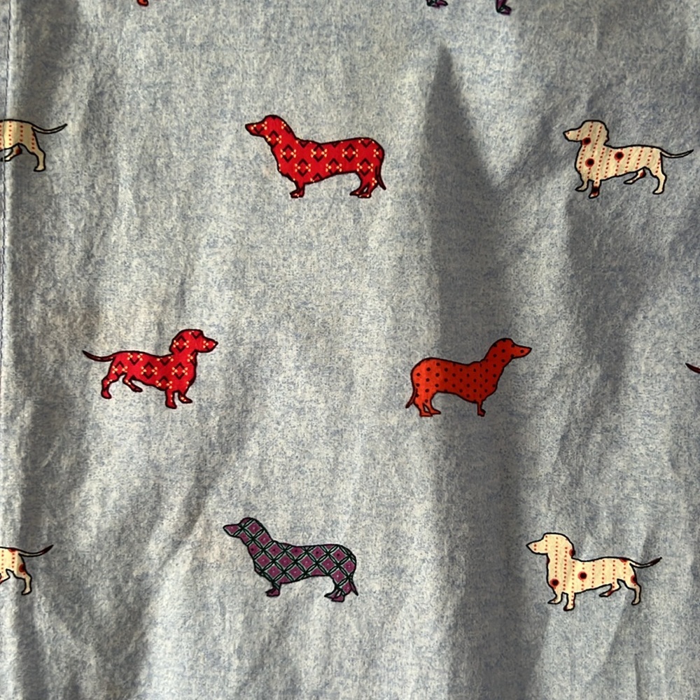 Talbots Dachshund Weiner Dog Classic Button Down Shirt Size L petite - Picture 3 of 4